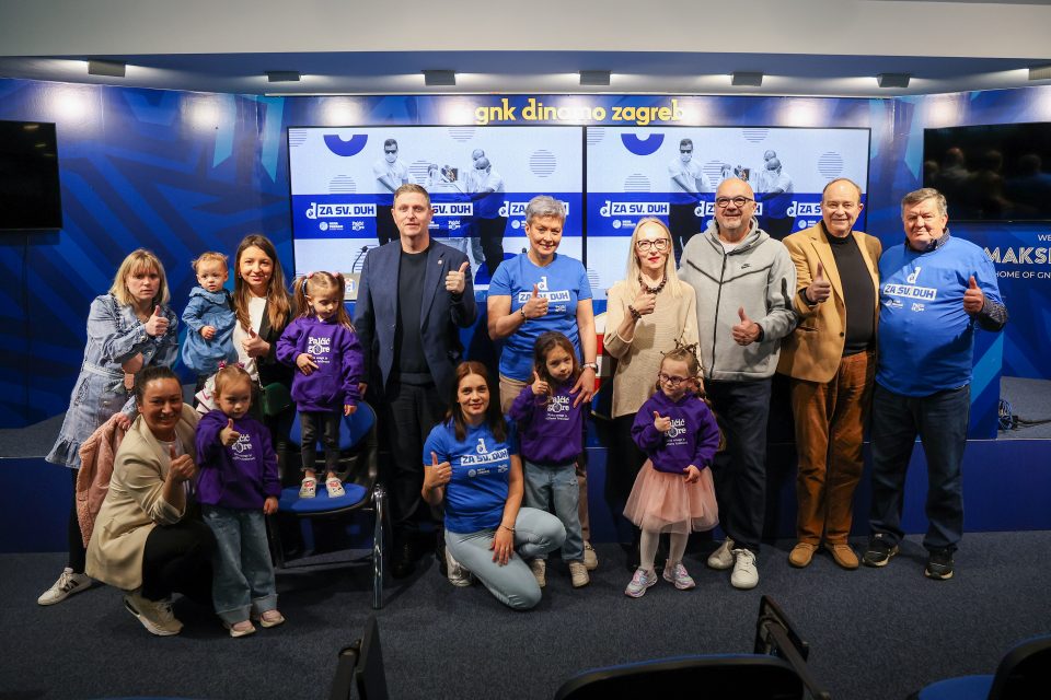 22.03.2025., Zagreb - Klub roditelja nedonoscadi Palcici, Dinamova zaklada Nema predaje i GNK Dinamo na petu obljetnicu zagrebackog potresa odrzali konferenciju za medije povodom pokretanja velike humanitarne akcije