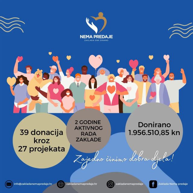 Hvala od 💙 svakoj navijačici i navijaču, svakom donatoru i partneru koji su nam bili podrška i koji su nam donirali kroz 2022. godinu... zajedno možemo sve! 😊🥰🙏🏻✅️ 2 godine aktivnog rada zaklade
✅️ Ukupno 39 donacija
✅️ 27 projekata
✅️ Donirano preko milijun i 956 tisuća kunaPopis donacija ⬇️
zakladanemapredaje.hr 🌍
ili na linku u BIO 🤗#zakladanemapredaje #dinamozagreb #zagreb #hrvatska #croatia #football